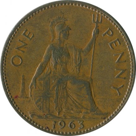 Великобритания 1 пенни 1963 год