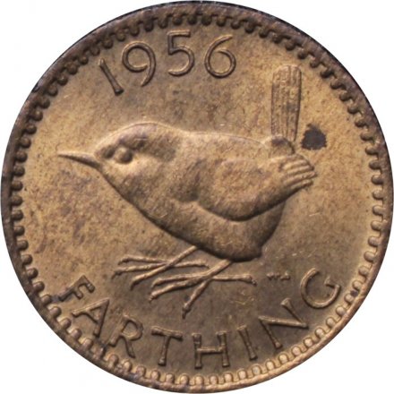 Великобритания 1 фартинг 1956 год - Крапивник (редкая)