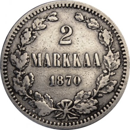 Финляндия 2 марки 1870 год S