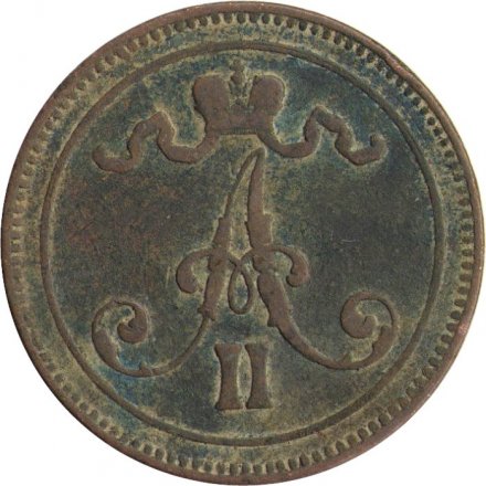Финляндия 10 пенни 1867 год - F+