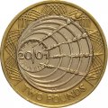 Великобритания 2 фунта 2001 год - 100 лет трансатлантическому радио