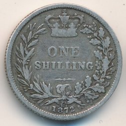Великобритания 1 шиллинг 1872 год