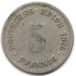 Германия 5 пфеннигов 1875 год (A)