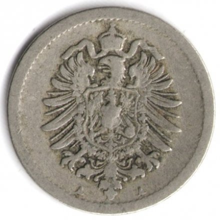 Германия 5 пфеннигов 1875 год (A)