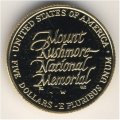 США 5 долларов 1991 год - 50-летие горы Рашмор