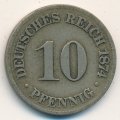 Германия 10 пфеннигов 1874 год (C)