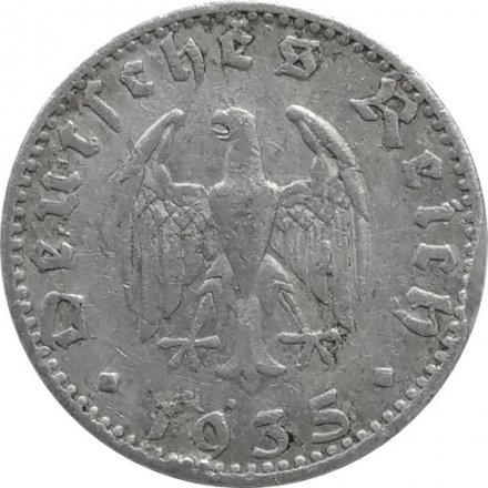 Третий Рейх 50 рейхспфеннигов 1935 год (J)