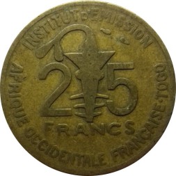 Французская Западная Африка 25 франков 1957 год