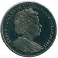 Фолклендские острова 1 крона 2011 год - 85 лет со дня рождения Елизаветы II и 90 лет со дня рождения Принца Филиппа