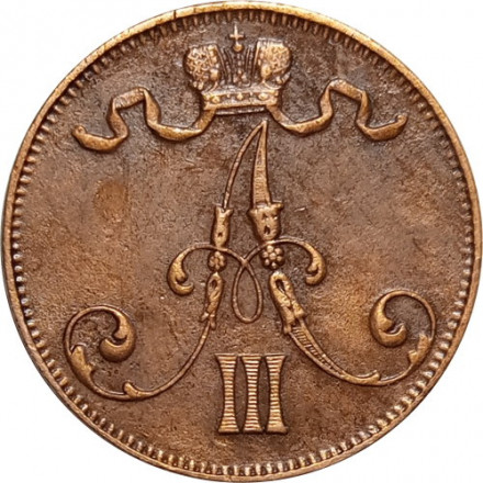 Финляндия 5 пенни 1889 год - Александр III - UNC