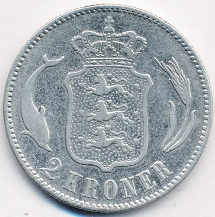 Дания 2 кроны 1876 год