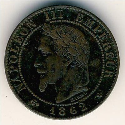 Франция 1 сантим 1862 год
