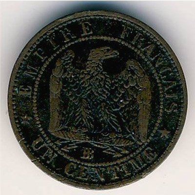 Франция 1 сантим 1862 год