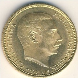 Дания 20 крон 1914 год