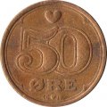 Дания 50 эре 1990 год