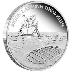 Австралия 1 доллар 2019 год - 50 лет с момента высадки на Луну
