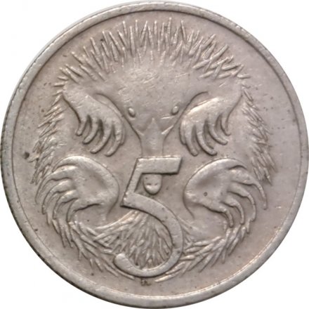 Австралия 5 центов 1973 год - Ехидна