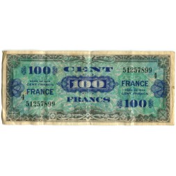 Франция 100 франков 1944 год - 2-ой выпуск - оккупация - VF-