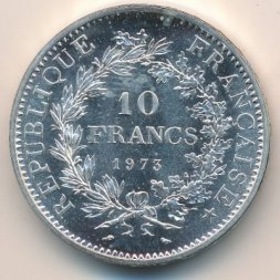 Франция 10 франков 1973 год