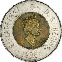 Канада 2 доллара 1996 год - Полярный медведь