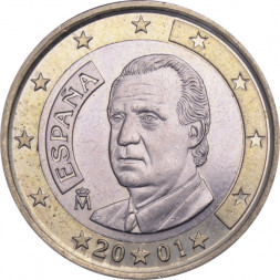 Испания 1 евро 2001 год - Хуан Карлос I
