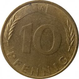 ФРГ 10 пфеннигов 1995 год (A)