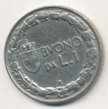 Италия 1 лира 1924 год