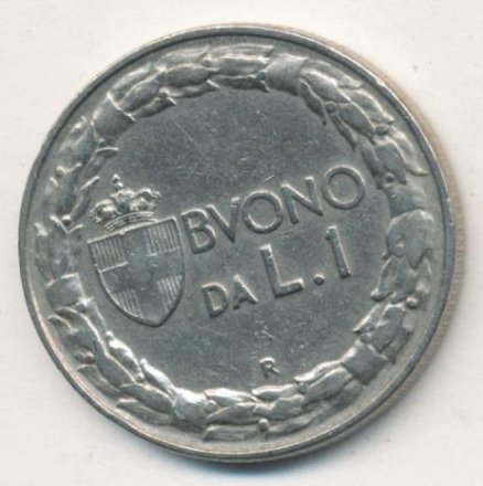 Италия 1 лира 1924 год