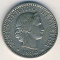 Швейцария 20 раппенов 1884 год