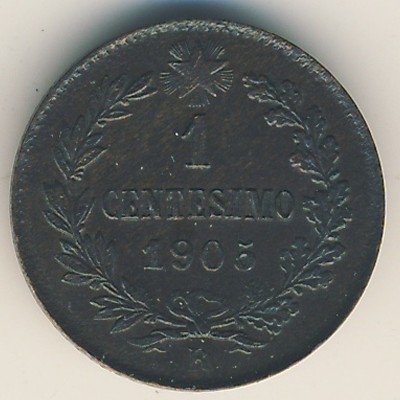 Италия 1 чентезимо 1905 год - Король Виктор Эммануил III