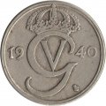 Швеция 50 эре 1940 год - Король Густав V