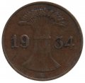 Веймарская республика 1 рейхспфенниг 1934 год (E)
