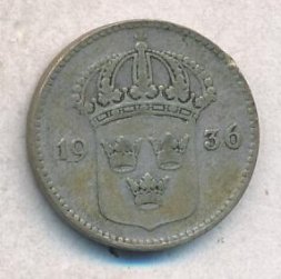 Швеция 10 эре 1936 год