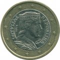 Латвия 1 евро 2014 год - Аллегорический образ Латвии