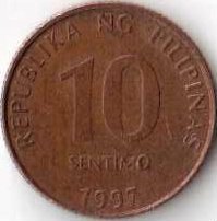 Филиппины 10 сентимо 1997 год