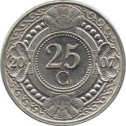 Антильские острова 25 центов 2007 год