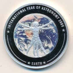 Острова Кука 1 доллар 2009 год - Международный год астрономии. Земля