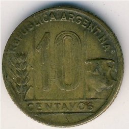 Аргентина 10 сентаво 1947 год