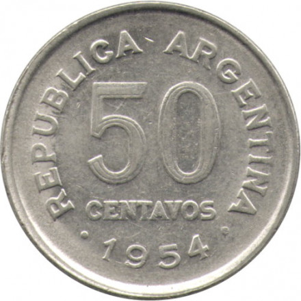Аргентина 50 сентаво 1954 год