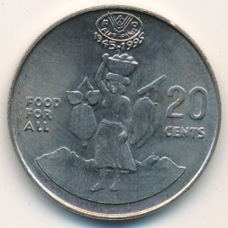 Монета Соломоновы острова 20 центов 1995 год - ФАО