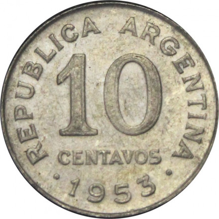 Аргентина 10 сентаво 1953 год