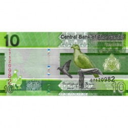 Гамбия 10 даласи 2023 год - Птицы. Корабль UNC