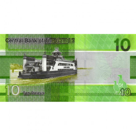 Гамбия 10 даласи 2023 год - Птицы. Корабль UNC