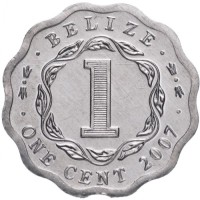 Монета Белиз 1 цент 2007 год