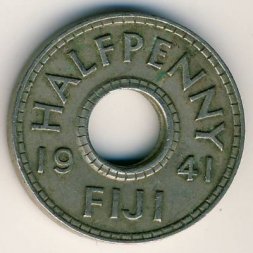 Фиджи 1/2 пенни 1941 год
