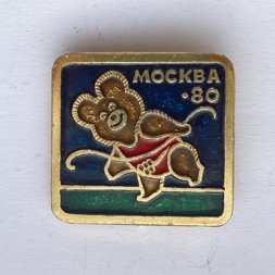 Значок. Олимпийский мишка. Москва 80. Гимнастика