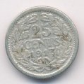 Нидерланды 25 центов 1913 год