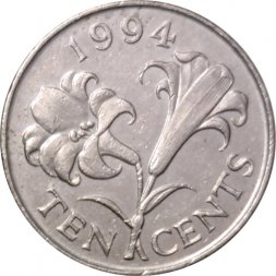 Бермудские острова 10 центов 1994 год