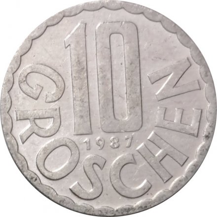 Австрия 10 грошей 1987 год