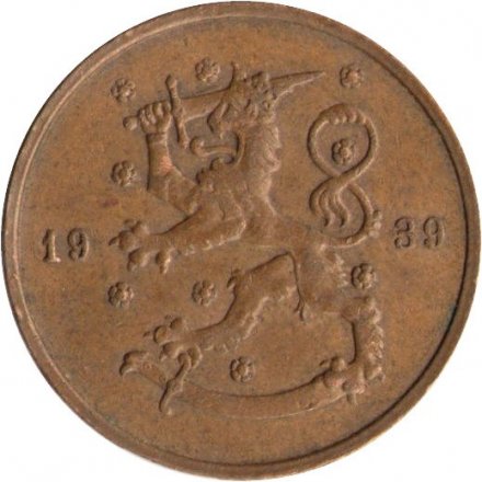 Финляндия 10 пенни 1939 год